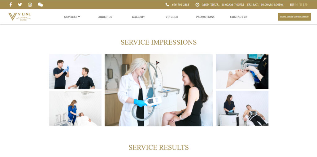 web design for beauty clinics