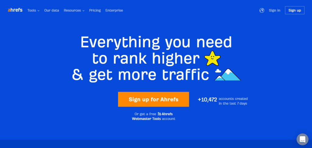 this is the website of ahrefs