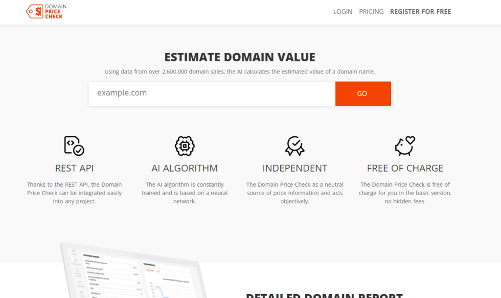 domain price check appraisal tool